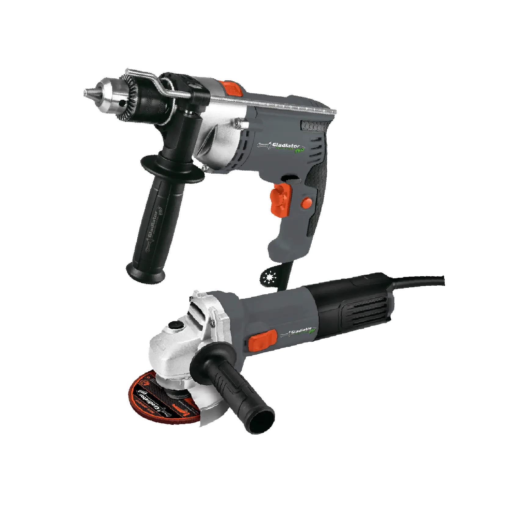 Combo Gladiator Taladro Percutor 1/2″ + Esmeriladora 4-1/2″ 800W